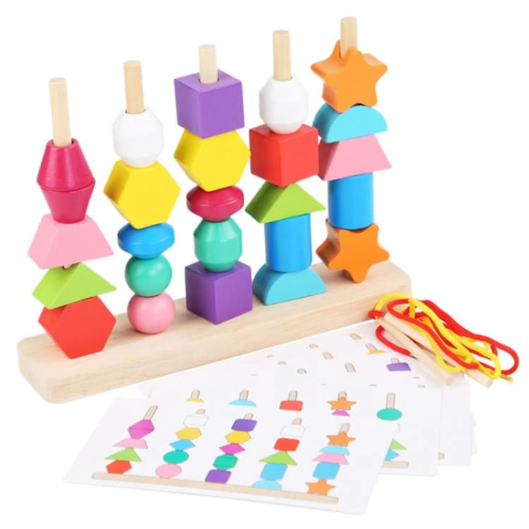 Geometric Shape Matching Building Blocks String Beads Sensory Integration Toys Reluova