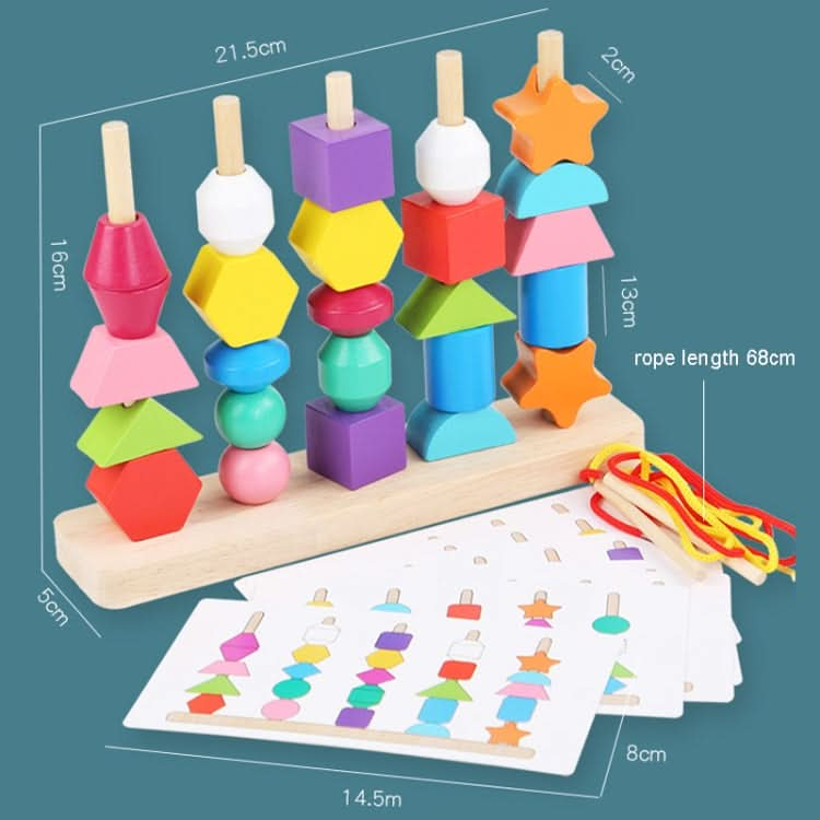 Geometric Shape Matching Building Blocks String Beads Sensory Integration Toys Reluova