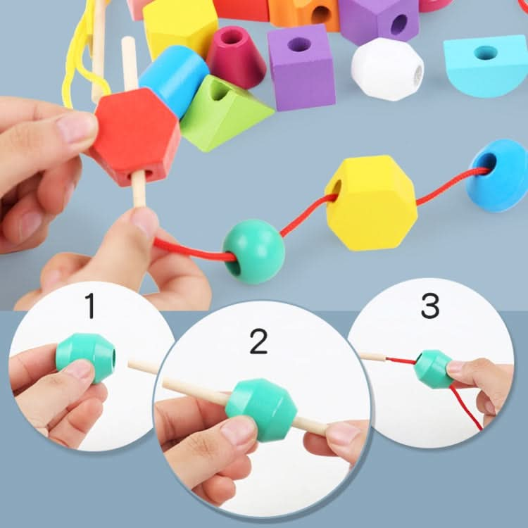 Geometric Shape Matching Building Blocks String Beads Sensory Integration Toys Reluova