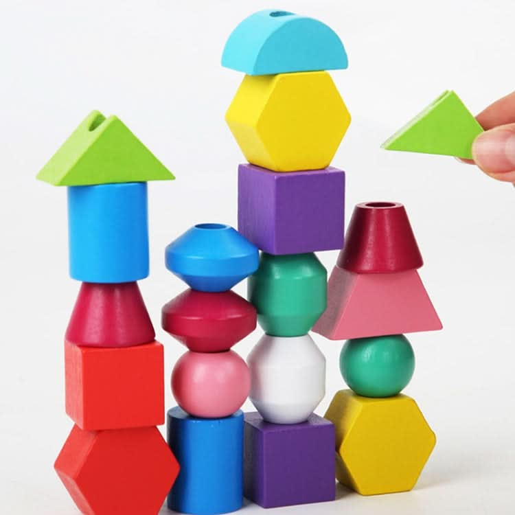 Geometric Shape Matching Building Blocks String Beads Sensory Integration Toys Reluova