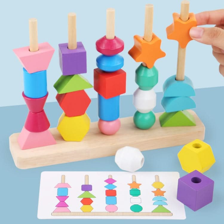 Geometric Shape Matching Building Blocks String Beads Sensory Integration Toys Reluova