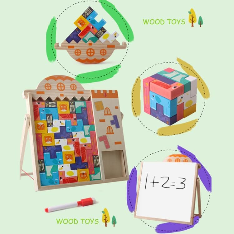 Children Multifunctional Block Puzzle Stacking Building Blocks Board Game Toys Reluova