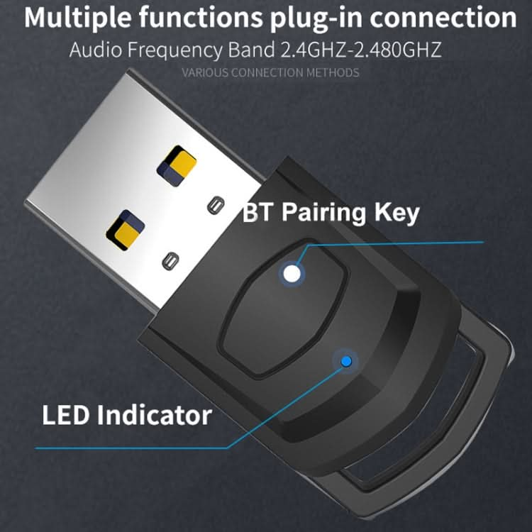 For PS4 / PS5 / PC HS-PS5101 Bluetooth 5.0 Adapter Audio Receiver Wireless Headset Transmitter