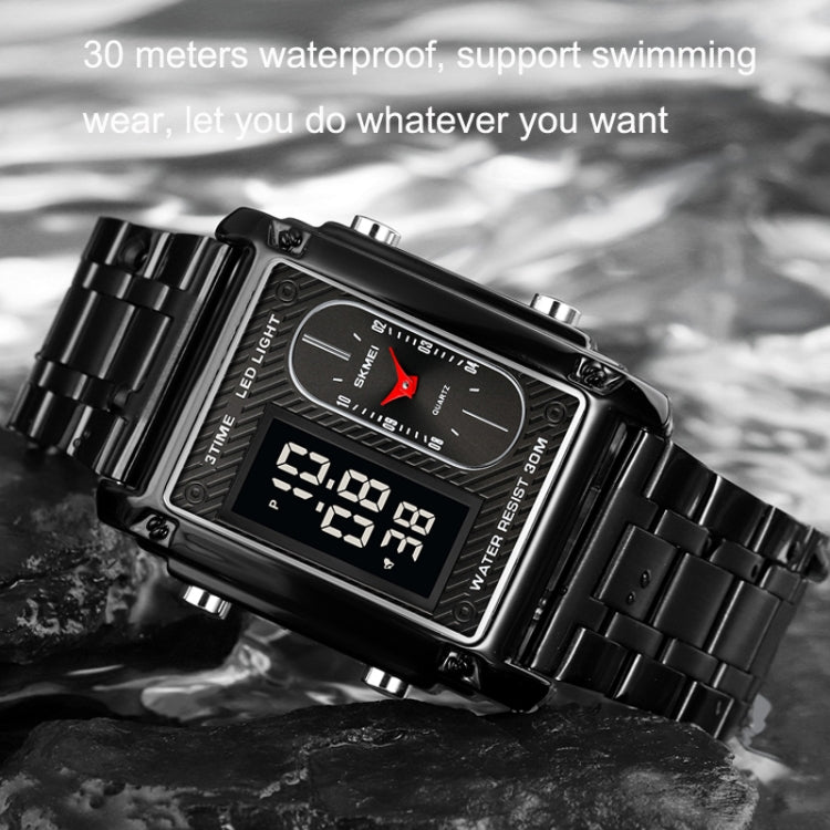 SKMEI 1868 Square Double Display Waterproof Men Watch, Style: