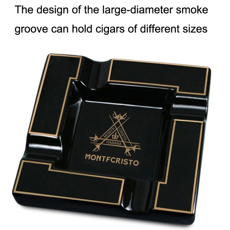 Four Slot Large-Diameter Smoke Groove Ceramic Cigar Ashtray My Store