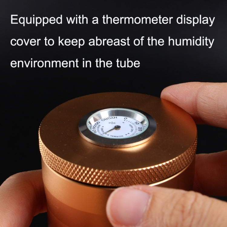 Metal Humidor Cigar Tube Humidifier Storage Bin Humidity Display My Store