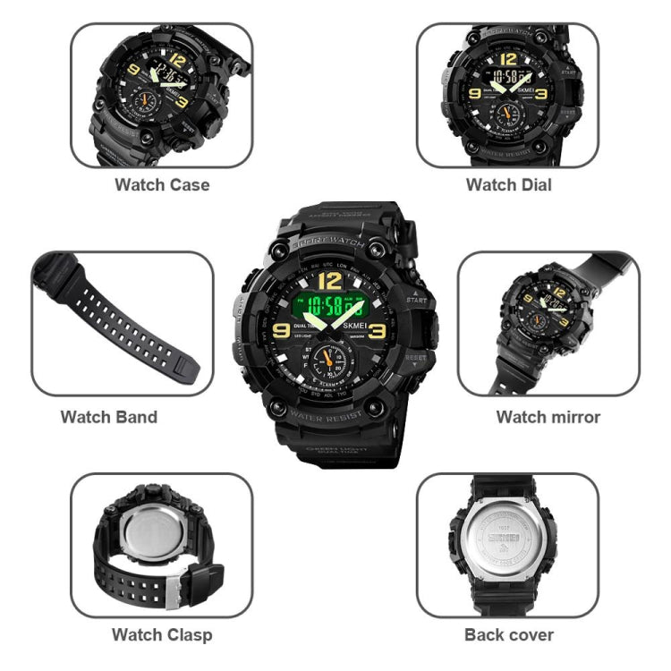 SKMEI 1637 Sports Digital Display Outdoor Shockproof Plastic Large Dial Men Watch