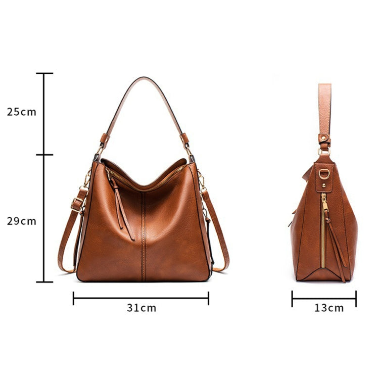 7871 Large Capacity Adjustable Leather Tote Bag Multi-compartment Shoulder Bag-Reluova