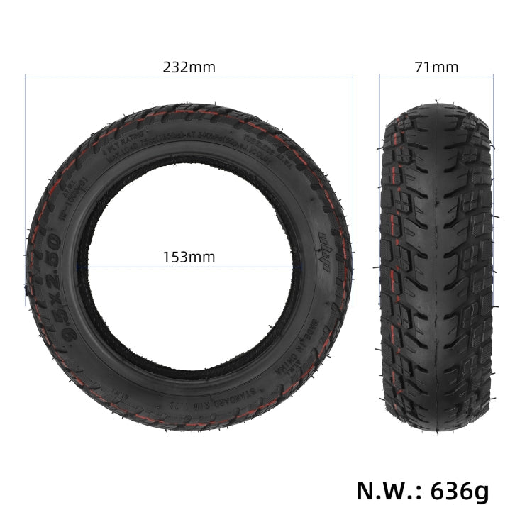 9.5x2.5 Inch Off-Road Tubeless Tire for KQI3/KQI3 PRO/KQI3 MAX/KQI3 SPORT Electric Scooter Reluova