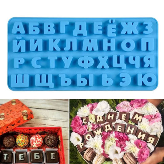 Chocolate Fudge Jelly Silicone Russian Letters Mold Ice Grid - Reluova