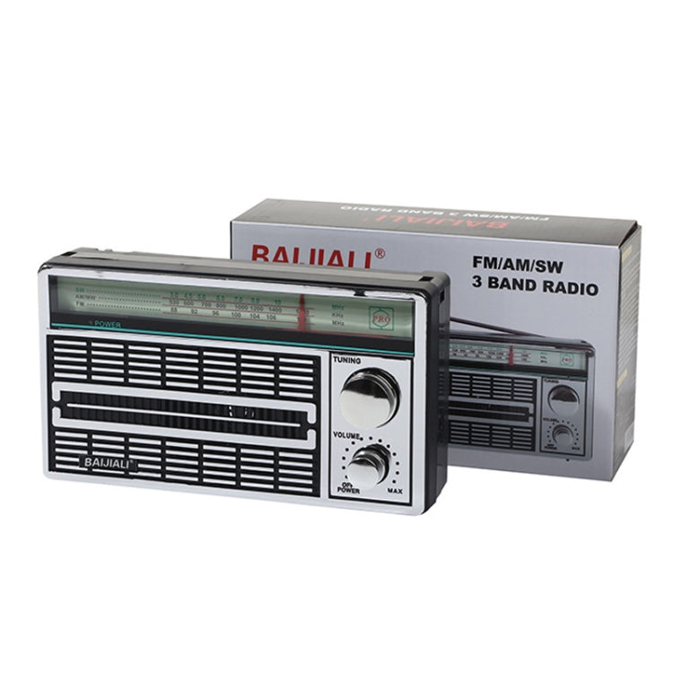 BAIJIALI BJL-1202AC Two Bands Retro Radio Portable Outdoor Large-capacity Storage Volume Speaker Player Reluova