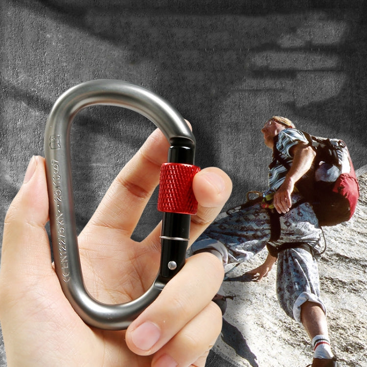 Xinda 25kN Climbing Carabiner Aluminum Alloy D-Shape Screw Gates Lock Reluova