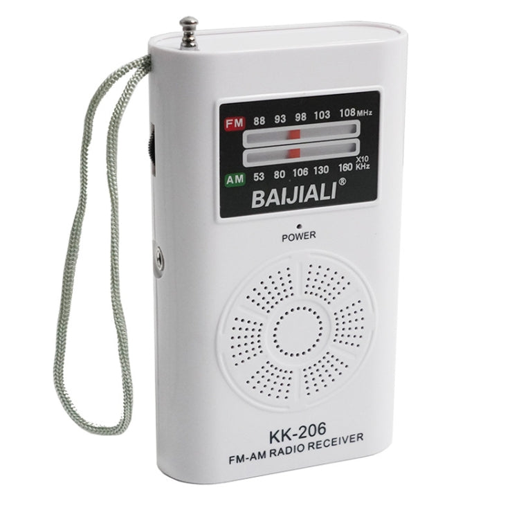 BAIJIALI KK-206 Mini Portable Radio Retro Pointer Multifunctional FM / AM Radio