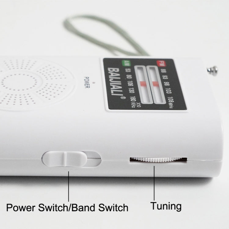 BAIJIALI KK-206 Mini Portable Radio Retro Pointer Multifunctional FM / AM Radio Reluova