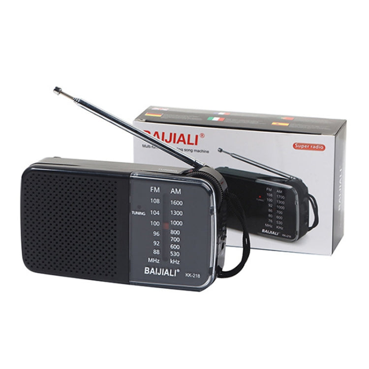 BAIJIALI KK-218 Vintage Analog Portable Multiband Built-in Speaker Radio