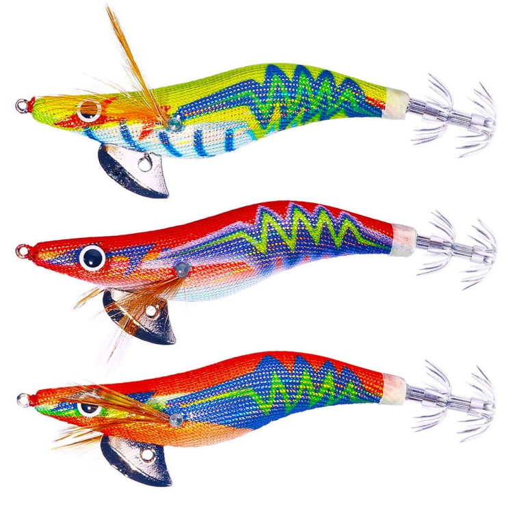 Hengjia SJ037 Luminous Electroplated Flash Wooden Shrimp Squid Lures