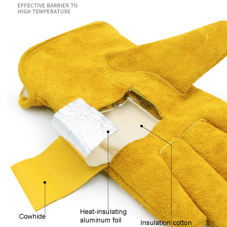 A2421 Cowhide High Temperature Welding Gloves Insulated Aluminum Foil Anti-Heat Gloves Reluova