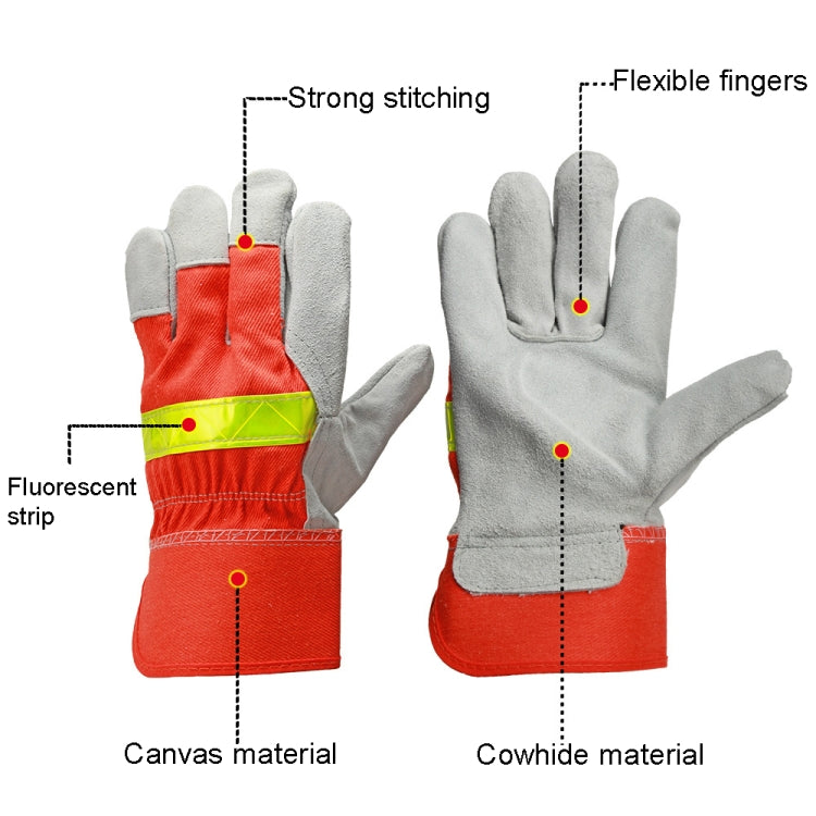 Cowhide Firefighting Gloves Gardening Protection Labor Welding Gloves Reluova