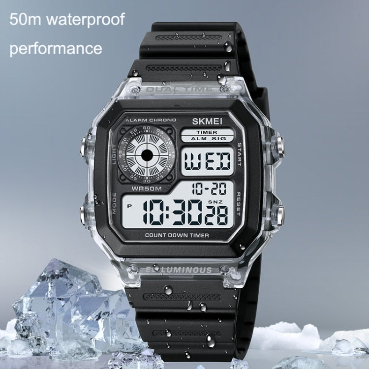 SKMEI 1998 Transparent Shell Ice Sensor Outdoor Sports Waterproof Multi-function Watch