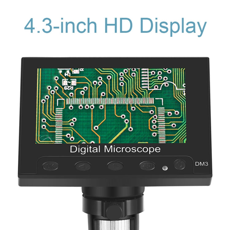 DM3 4.3-Inch Screen LED Light HD Portable Electronic Digital Microscope Reluova