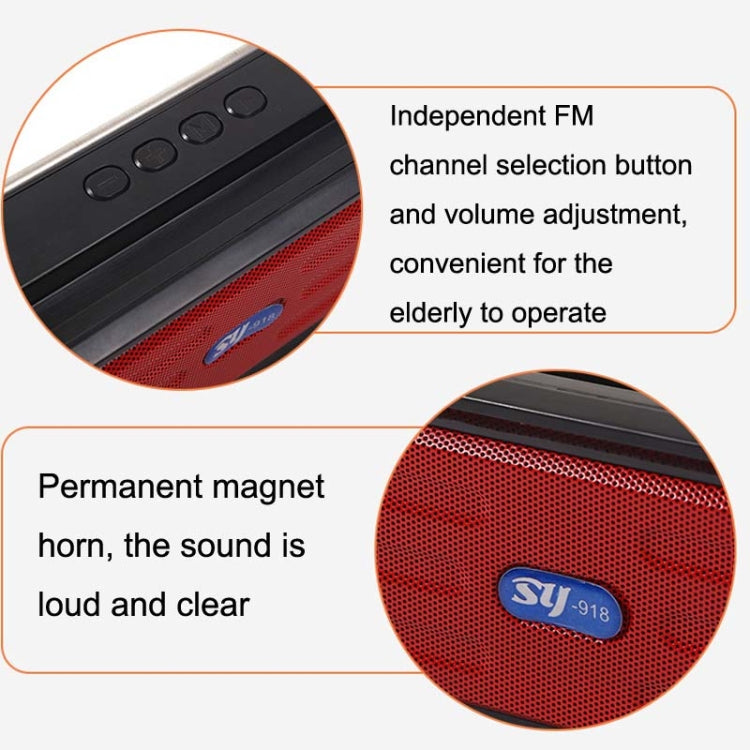 BAIJIALI SY-918 Solar Emergency Radio Read U Disk Large Volume Speaker LED Light Portable Player Reluova