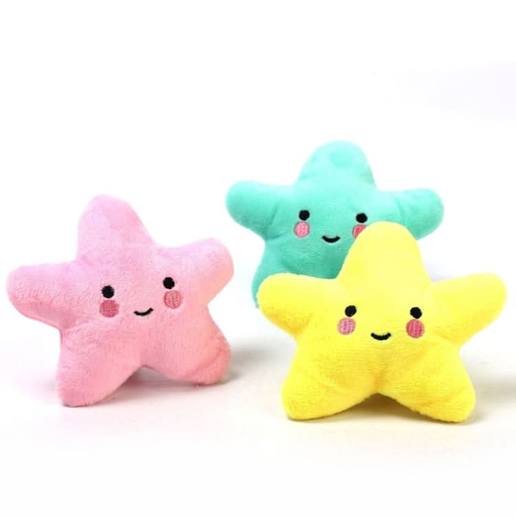 3pcs Pet Teething Toy Plush Starfish Sounding Toy(Yellow)-Reluova