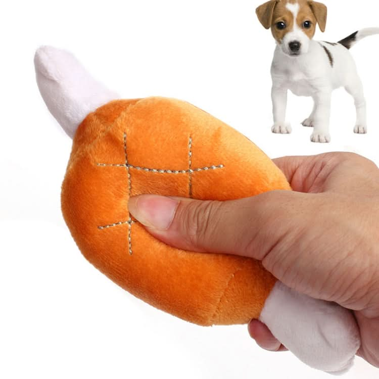 2pcs Bone Chicken Drumstick Plush Toys Sounding Pet Toys(20cm)-Reluova