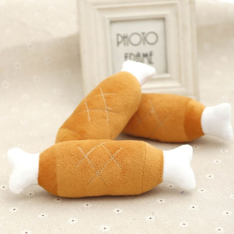 2pcs Bone Chicken Drumstick Plush Toys Sounding Pet Toys(20cm)-Reluova