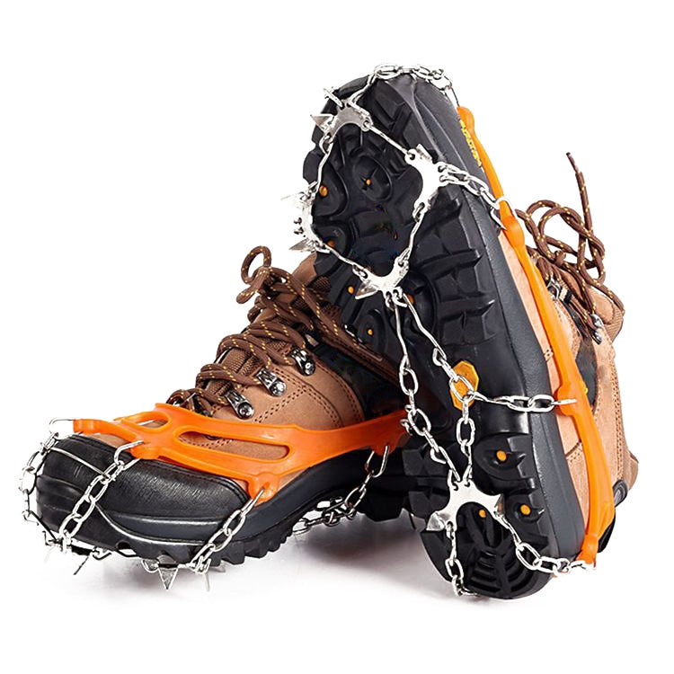 F11-1 11 Teeth 201 Stainless Steel Outdoor Snow and Ice Mountaineering Non-slip Shoes Cover Reluova