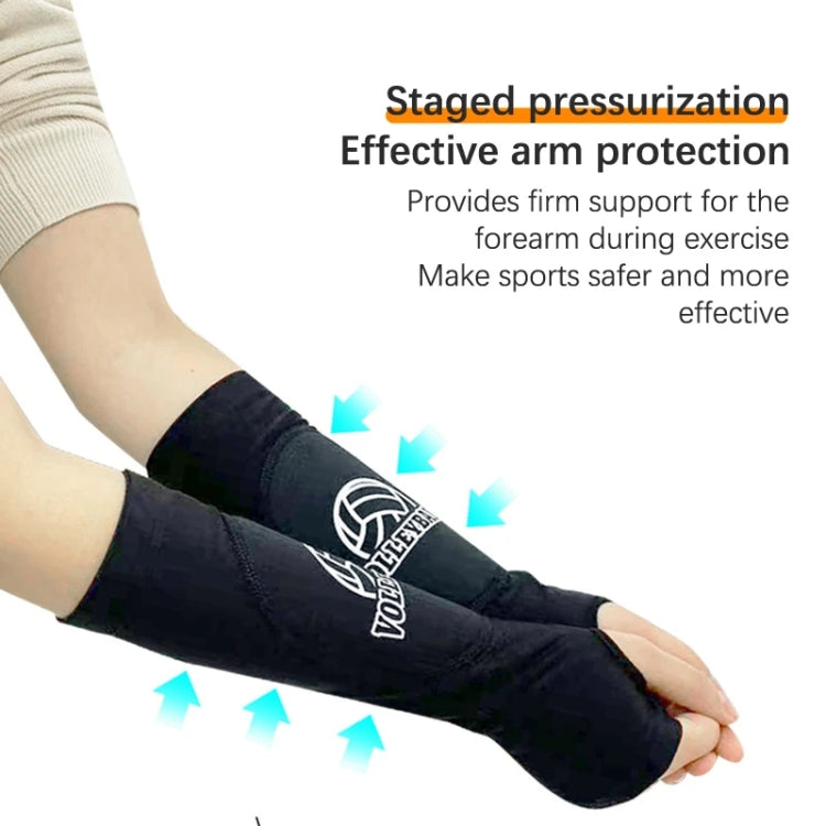 1pair Volleyball Arm Sleeves Passing Forearm Guard with Protection Pad and Thumbhole