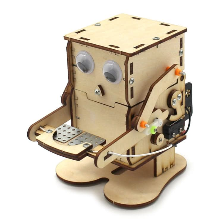 Robot Eating Coins Kids DIY Science Toy Educational Scientific Experiment Kit Wood Craft Reluova