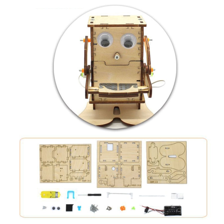 Robot Eating Coins Kids DIY Science Toy Educational Scientific Experiment Kit Wood Craft Reluova