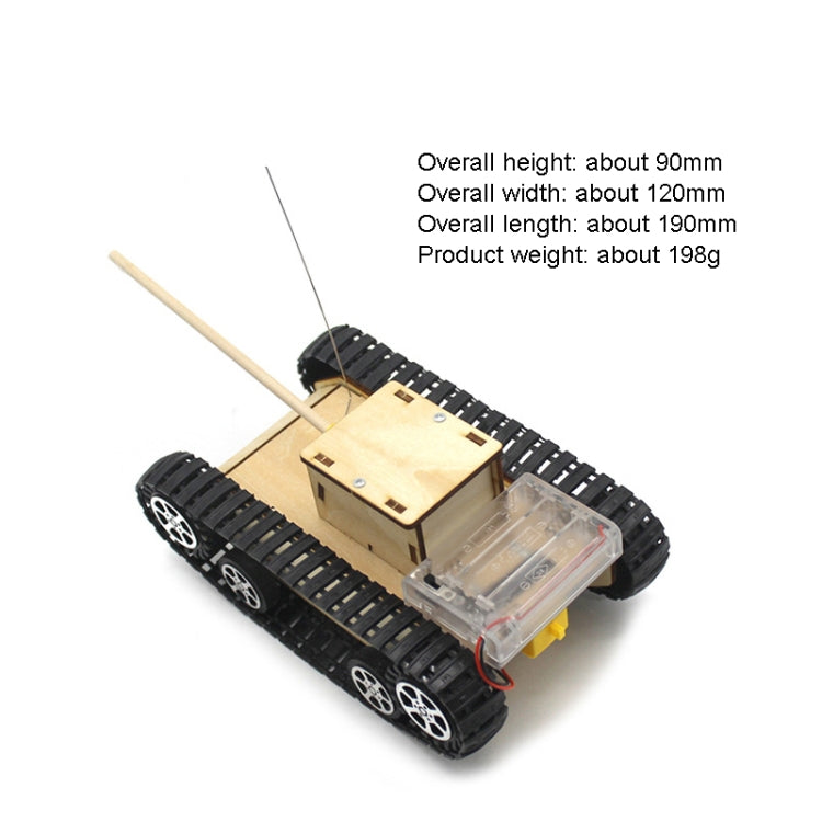 Wooden Electric Simulation Crawler Tank DIY Toy Assembly Model,Spec: