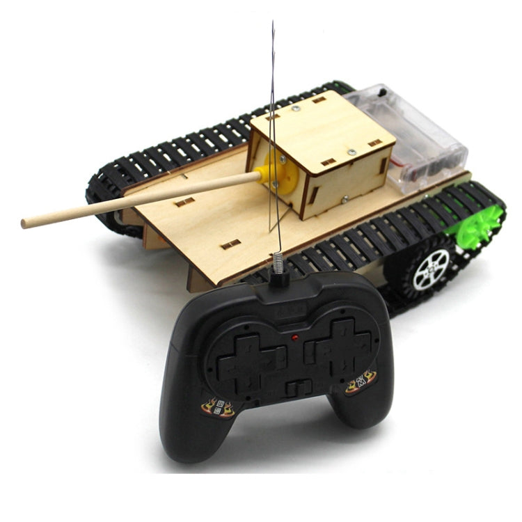 Wooden Electric Simulation Crawler Tank DIY Toy Assembly Model,Spec: