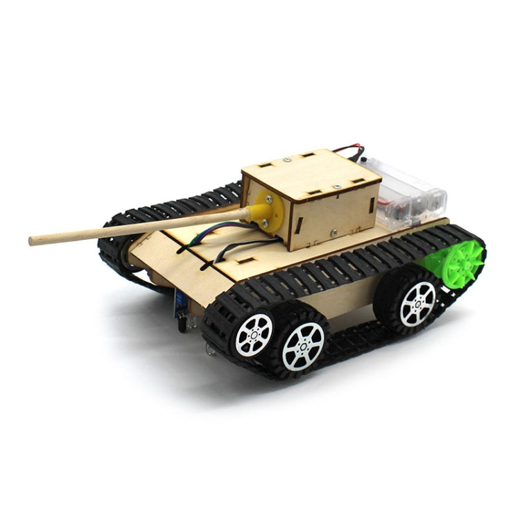 Wooden Electric Simulation Crawler Tank DIY Toy Assembly Model,Spec: Reluova