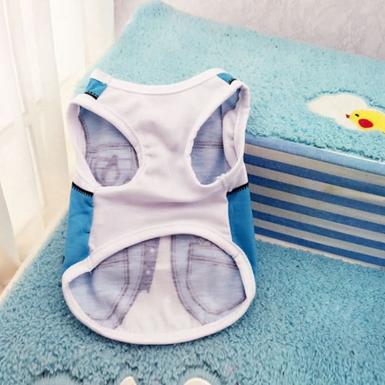 2pcs Pet Mesh Breathable Vest Spring Summer Clothes for Dogs & Cats, Size: XL(Bear Strap Light Blue)-Reluova