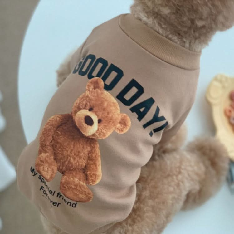 2pcs Cute Warm Pet Fleece Sweater Teddy Bear Cat Clothes, Size: XS(Apricot)-Reluova