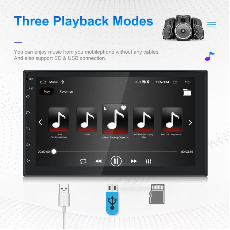 A3194 7 Inch Android 11 Central Control Carplay 2+32G Car Large Screen Navigation Reversing Video Player, Style: ÎҵÄÉ̵ê