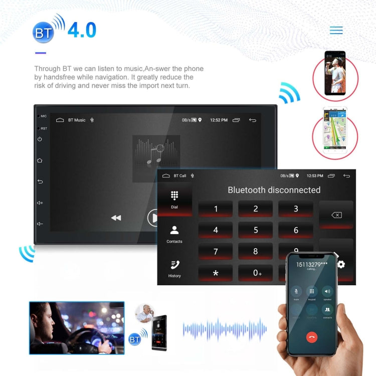 A3194 7 Inch Android 11 Central Control Carplay 2+32G Car Large Screen Navigation Reversing Video Player, Style: ÎҵÄÉ̵ê