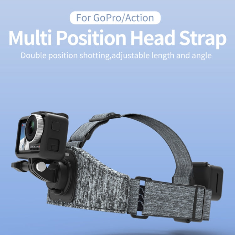 TELESIN Head Strap Double Mount Skidproof Multiangle Adjustment for Action Camera Accessories My Store