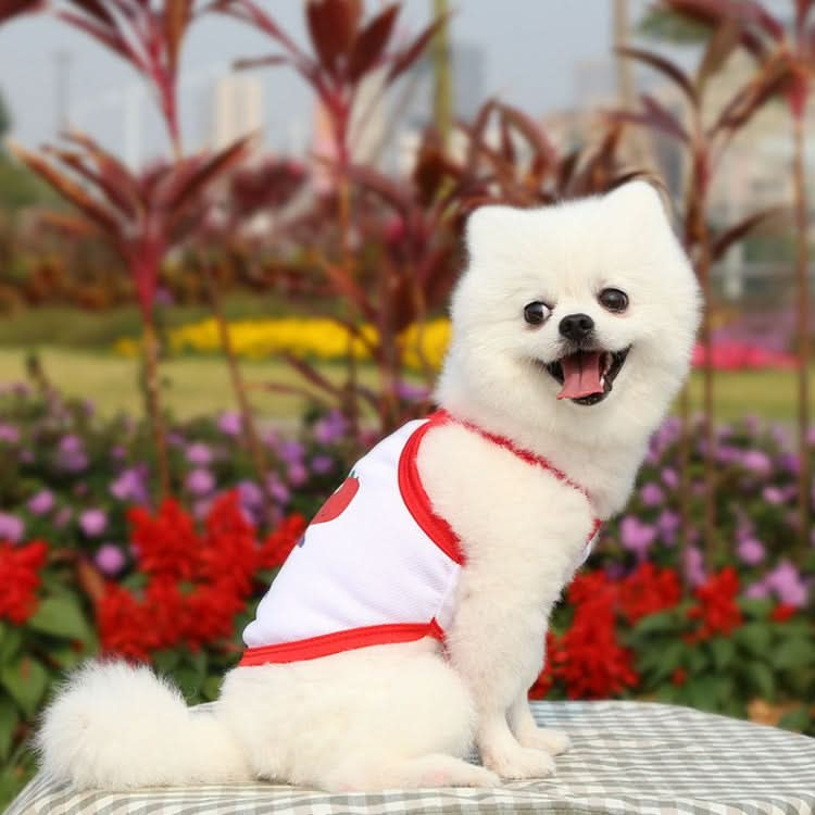 2pcs Suspenders Vests Mesh Breathable Pet Clothes, Size: S(Red Dinosaur)-Reluova