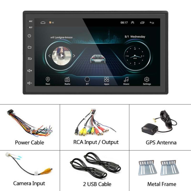 A2222KT 7 Inch Android Navigation WiFi Version 1+32G GPS Bluetooth 2.5D Screen Car Central Control MP5 Player, Style: Standard-Reluova