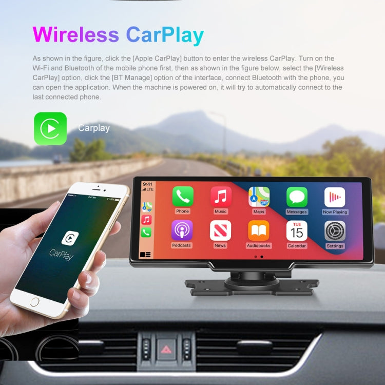 A3073 HD Wired 9.3 Inch 1 To 1 Smart Player With Wireless Carplay Two-way Video Split-screen Display