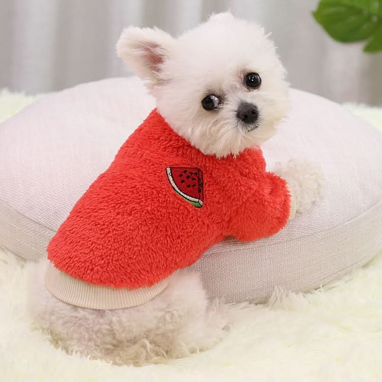 2pcs Dogs Keep Warm Two Feet Clothes Bipanda Cat Clothes, Size: XS(Red Watermelon)-Reluova