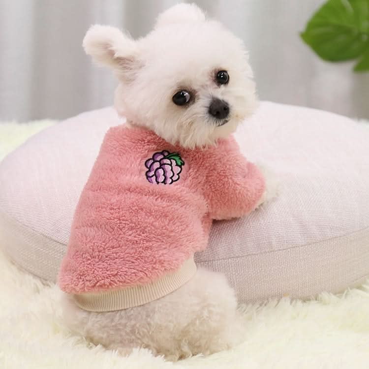 2pcs Dogs Keep Warm Two Feet Clothes Bipanda Cat Clothes, Size: XS(Pink Grapes)-Reluova