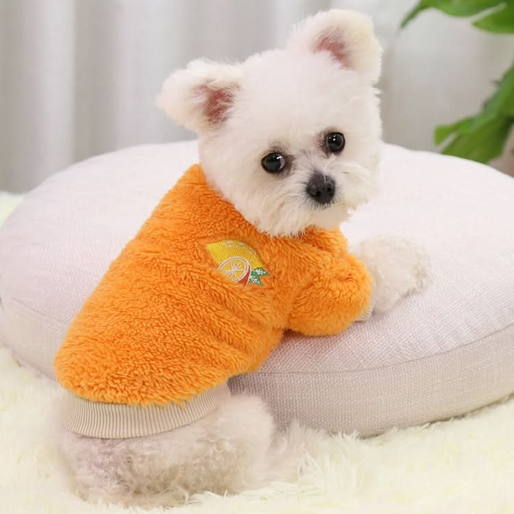 2pcs Dogs Keep Warm Two Feet Clothes Bipanda Cat Clothes, Size: XS(Navel Orange)-Reluova