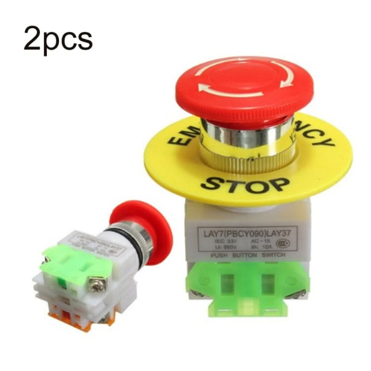 2pcs LAY37-11ZS Elevator Emergency Stop Mushroom Head Button Reluova