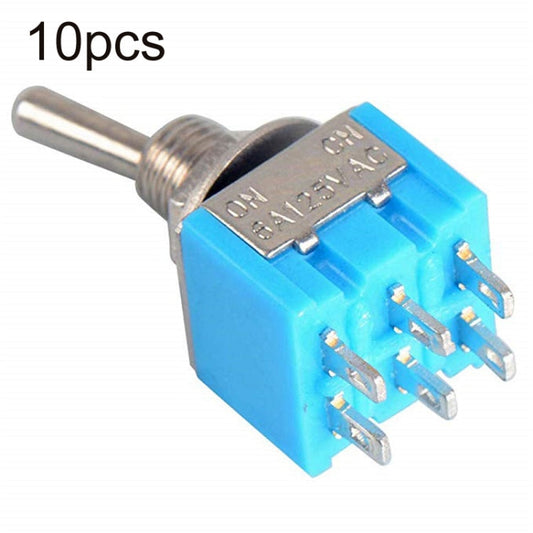 10pcs 6 Pin 2-speed Rocker Toggle Button Switch