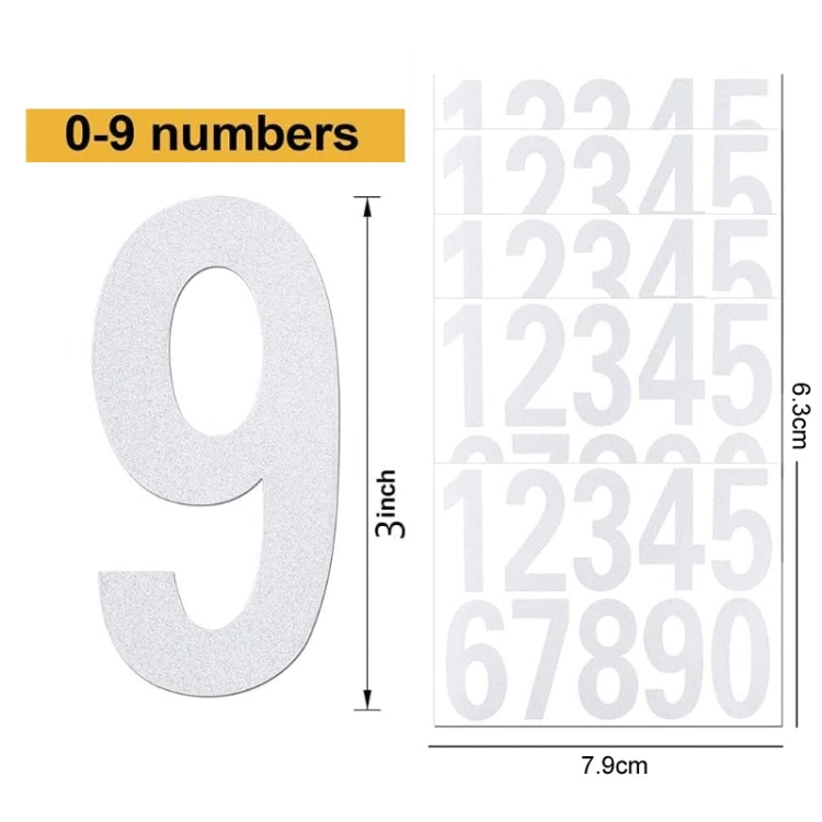 Night Reflective Mailbox Digital Number Waterproof Sticker My Store