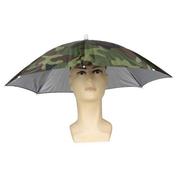 JJ11217 Headband Fishing Umbrella Headband 30CM Camouflage Silver Rubber Hat Umbrella My Store